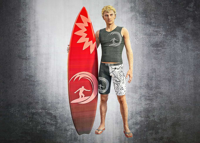 A Surfer on the Beach