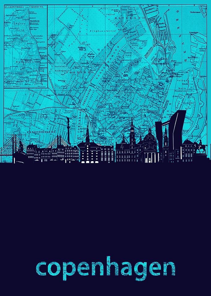 copenhagen skyline turquoi