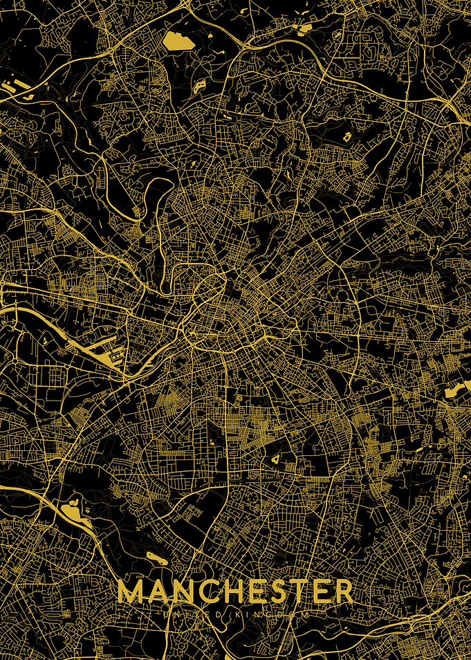 Manchester map gold