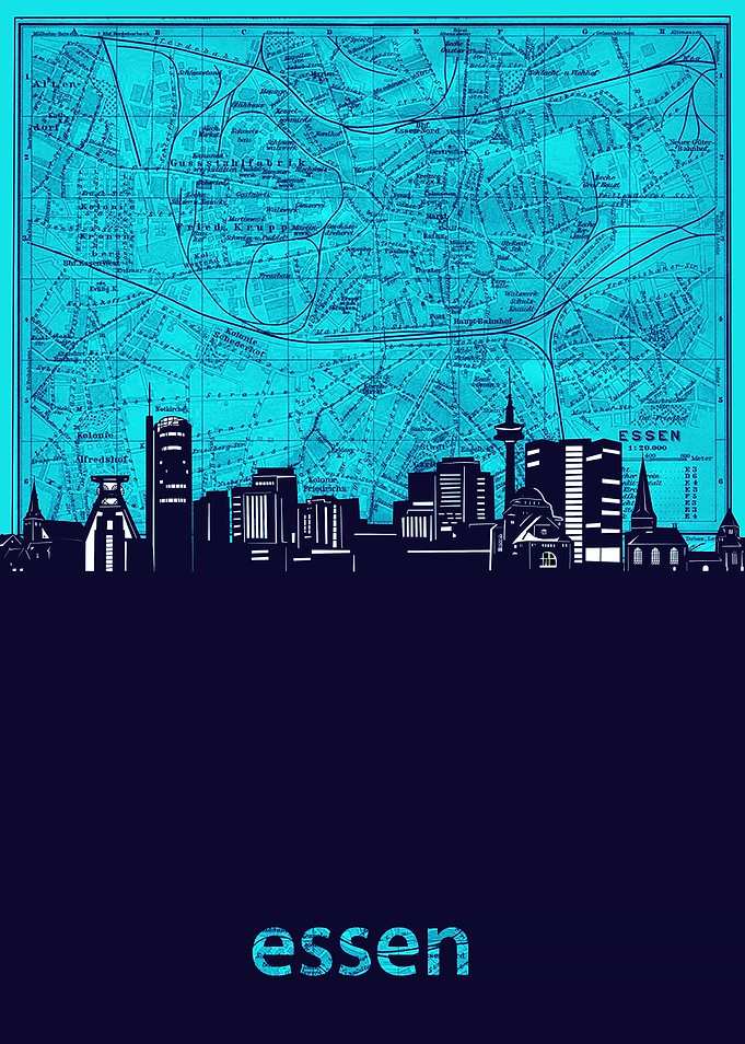 essen skyline turquoise