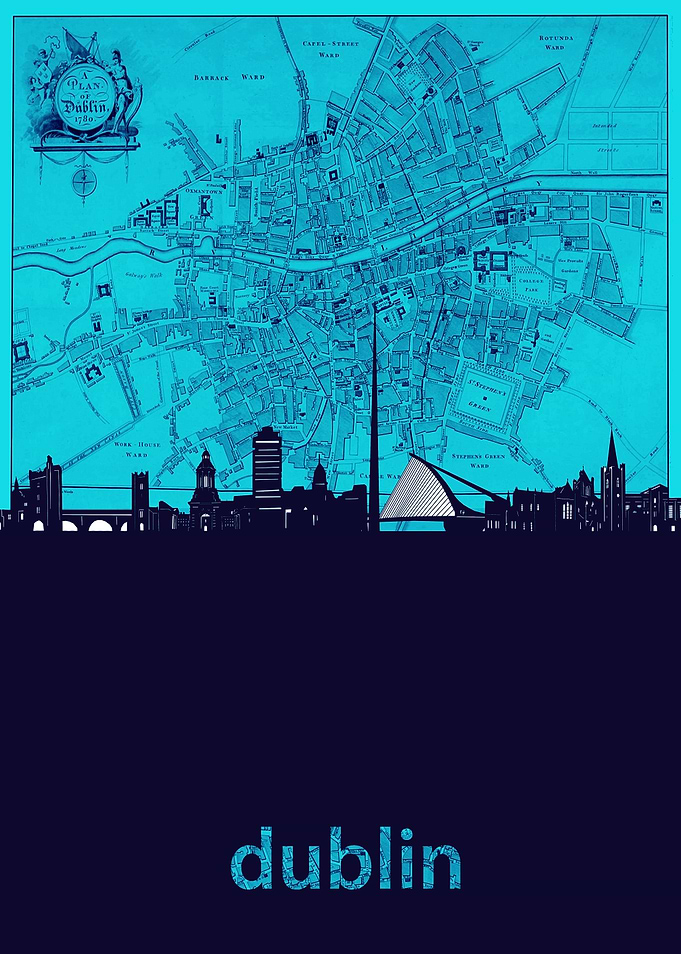 dublin skyline turquoise