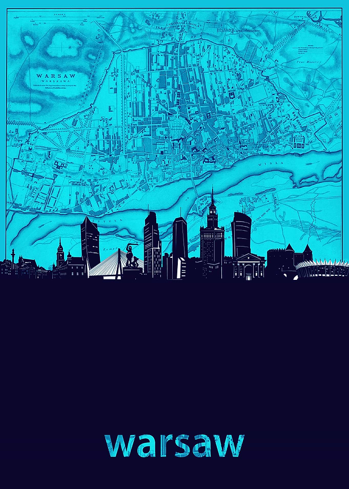 warsaw skyline turquoise