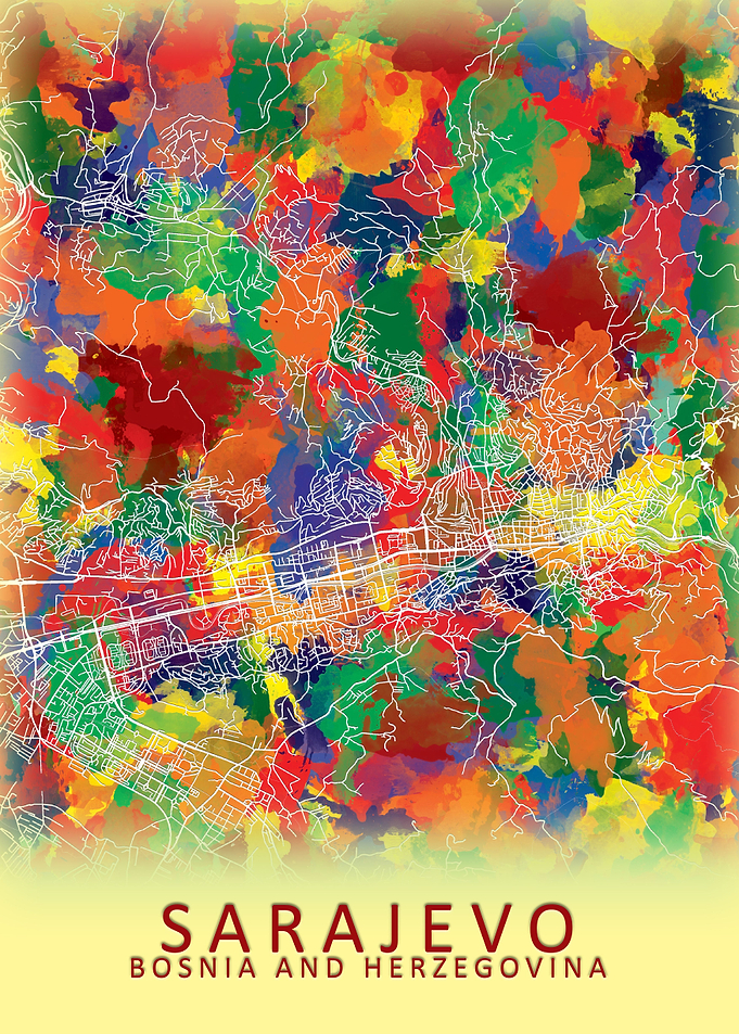 Sarajevo Bosnia City Map