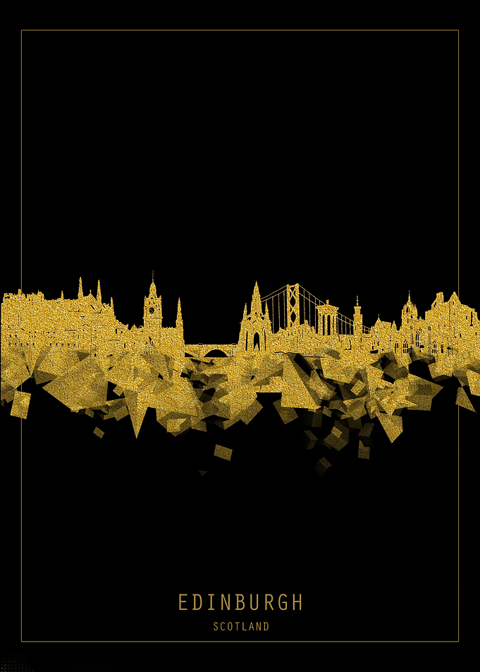 edinburgh skyline gold