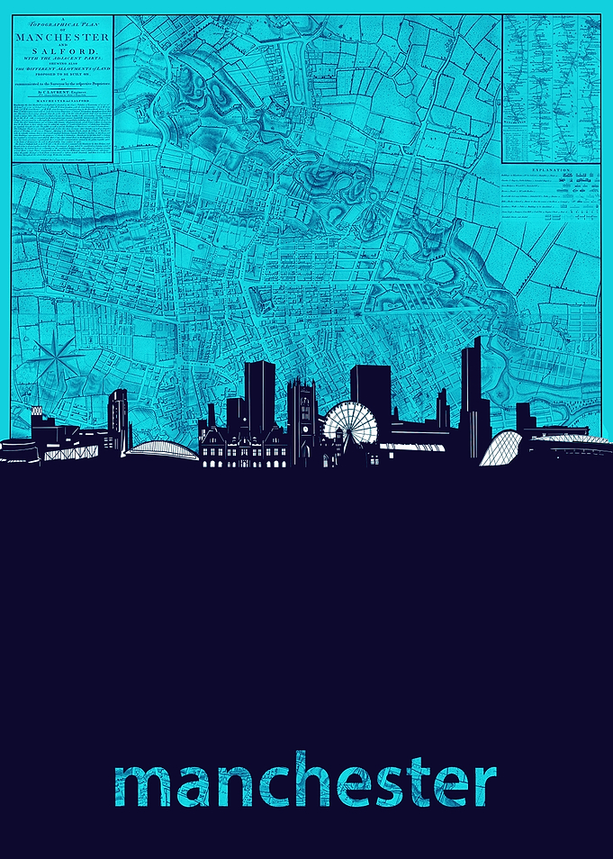 manchester skyline turquoi