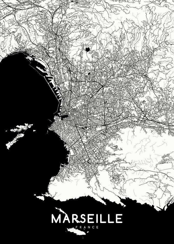 Marseille map white
