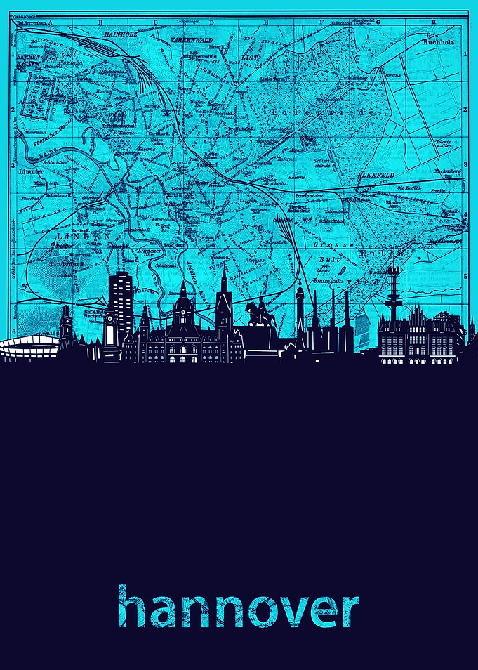 hannover skyline turquoise