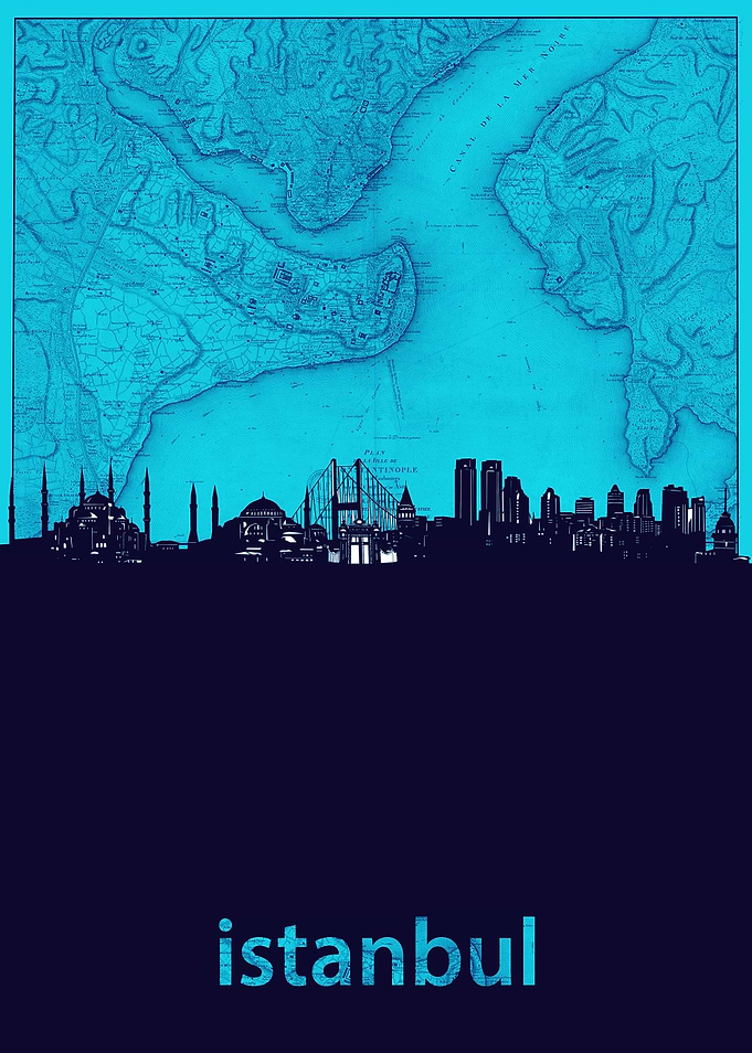 istanbul skyline turquoise