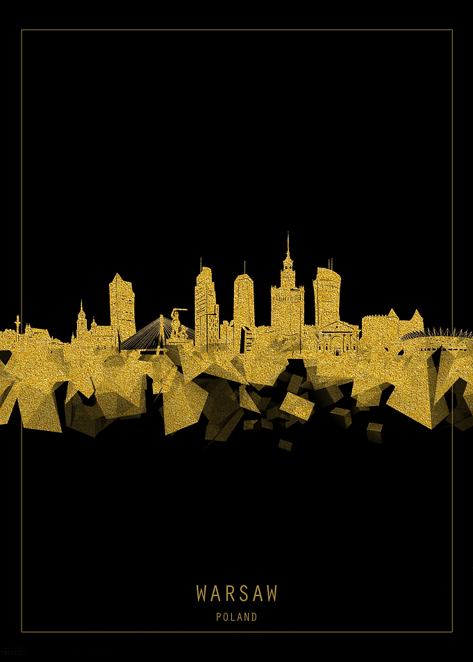 warsaw skyline gold