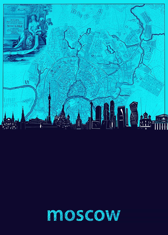 moscow skyline turquoise