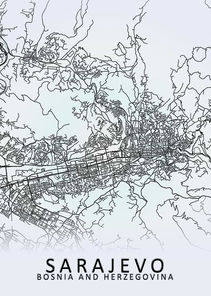 Sarajevo Bosnia City Map