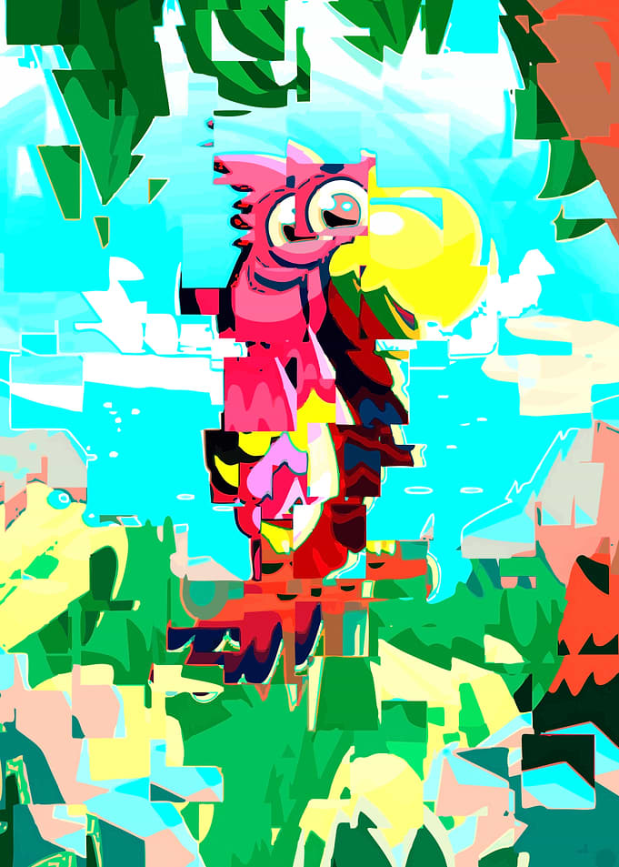 Abstract red bird