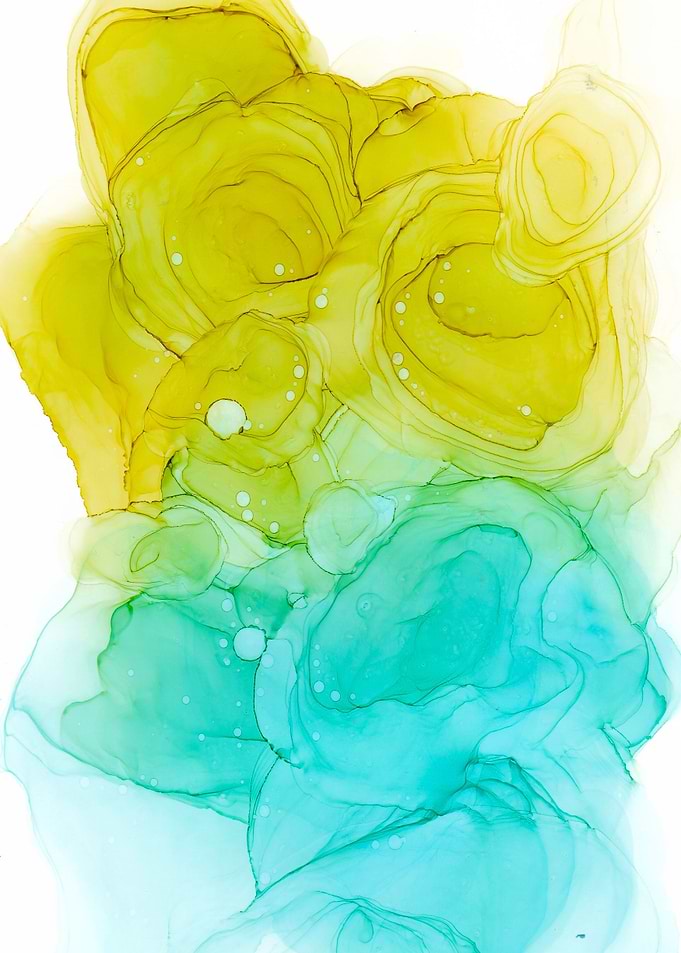 Citrus Pool Alcohol Ink
