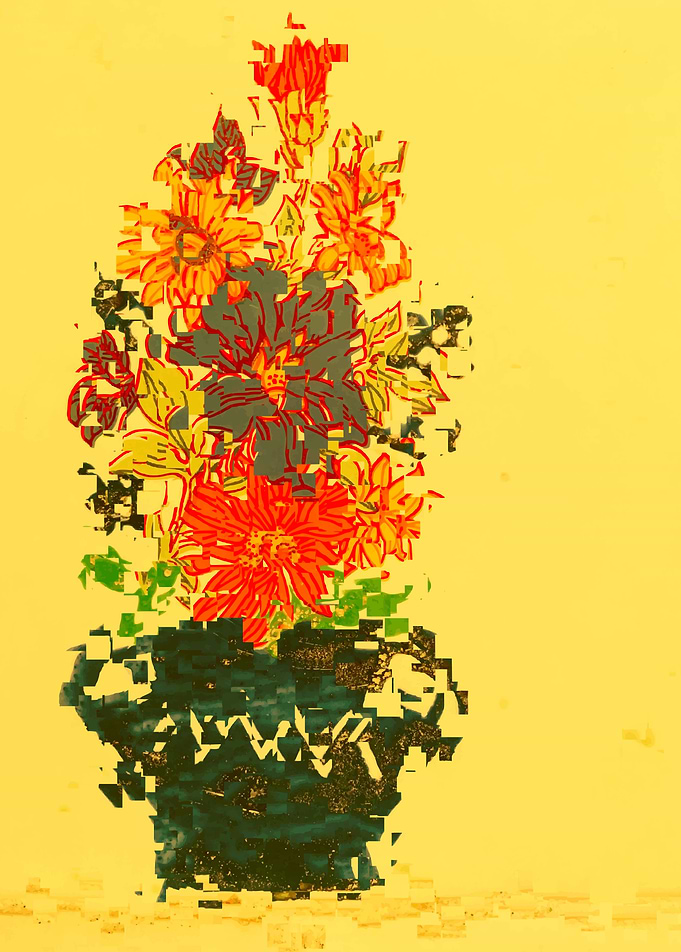 Wall flower painting