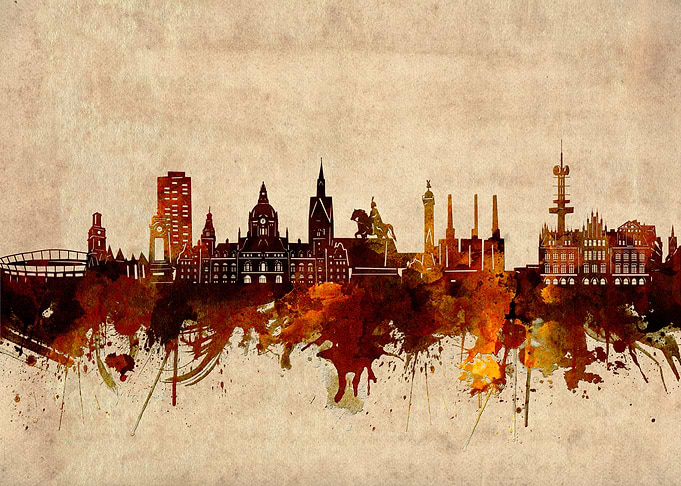 hannover skyline grunge