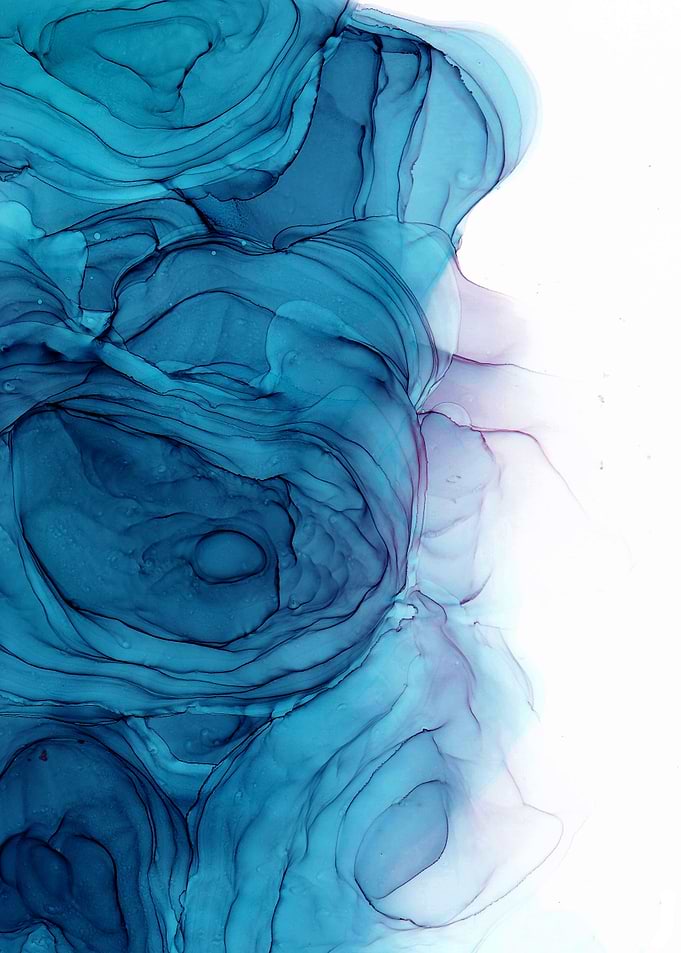 Blue Half Alcohol Ink