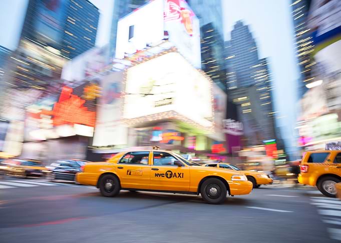 Yellow taxi cab