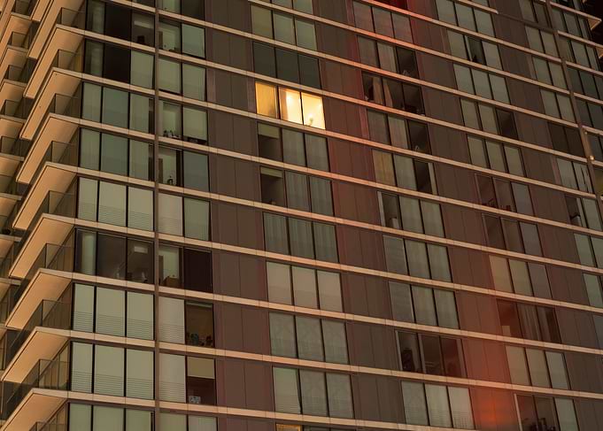 Single lit window