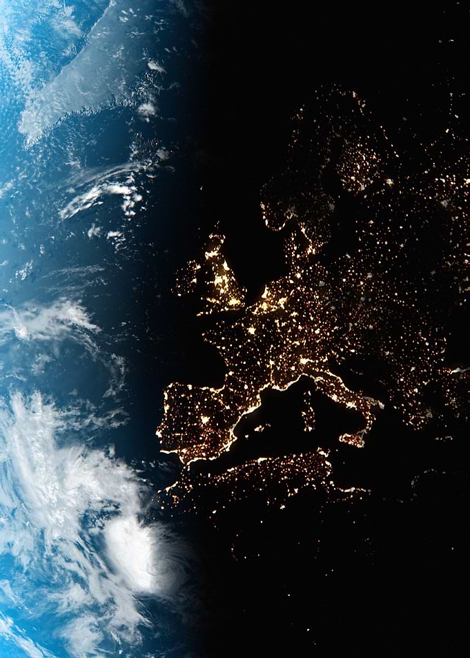 Western Europe at Night