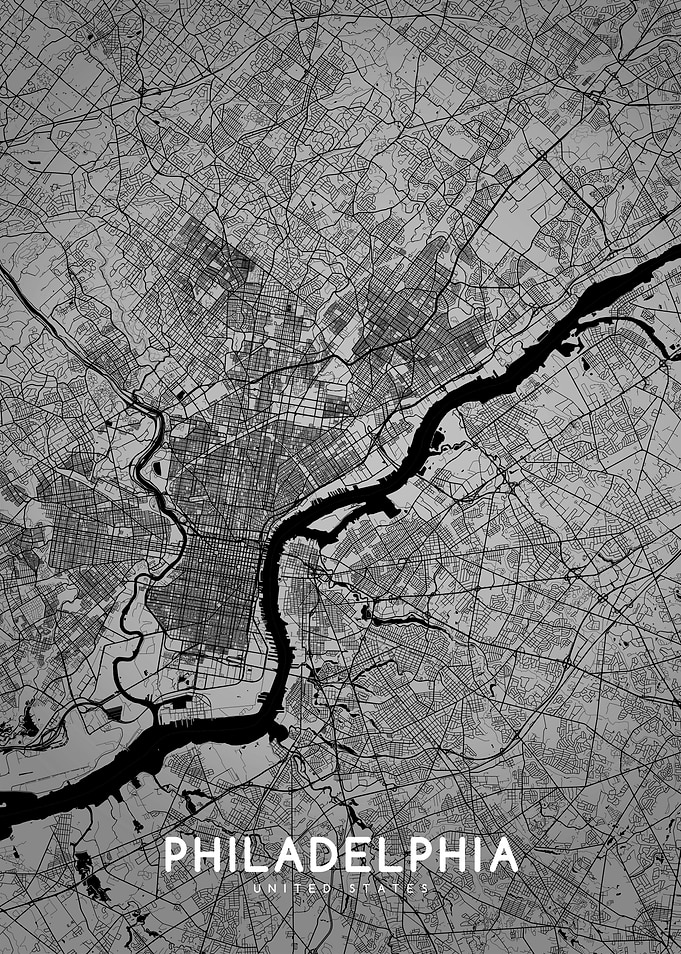 Philadelphia map BW