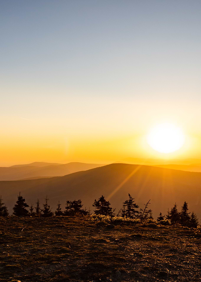 Sunrise Over a Mountain