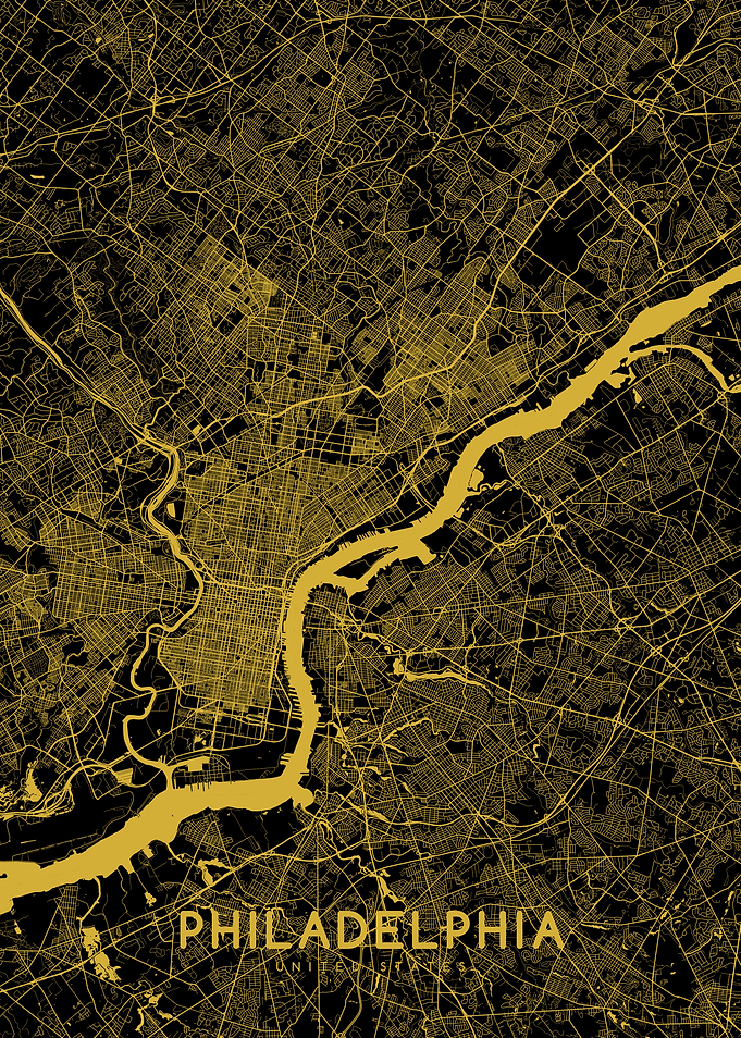 Philadelphia map gold