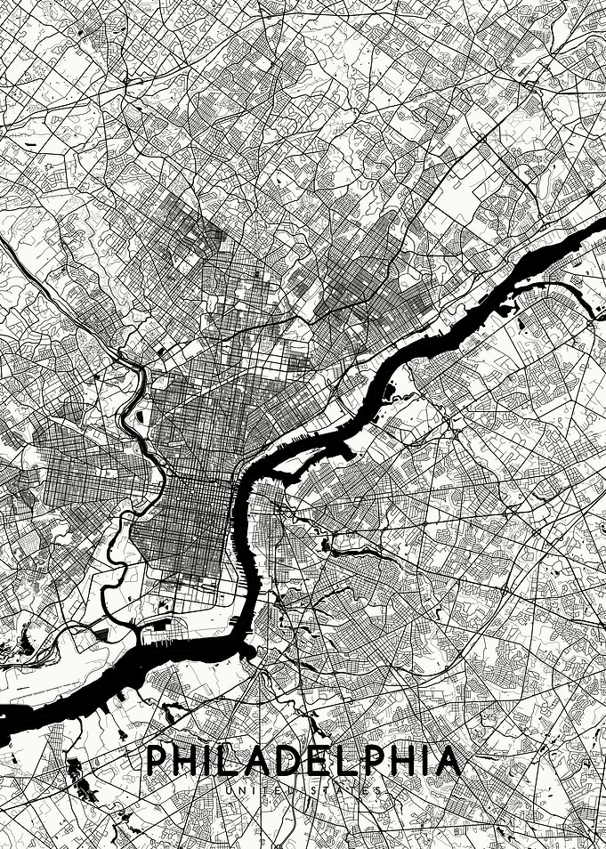Philadelphia map white