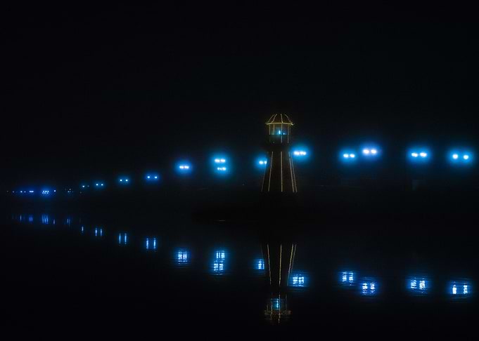 lighthouse at night