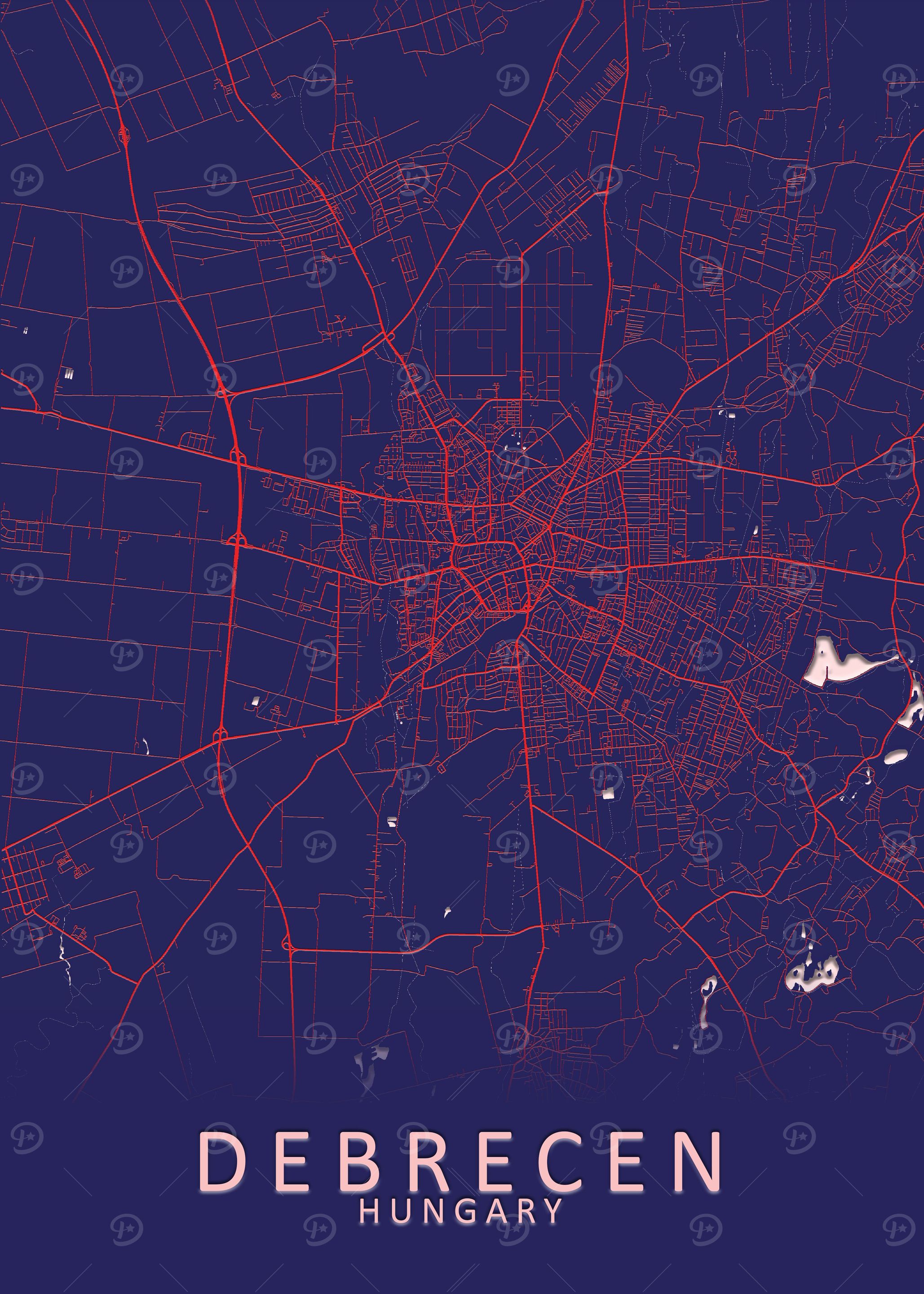 Debrecen Hungary City Map