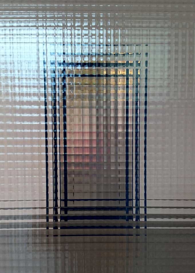 Through glass doors