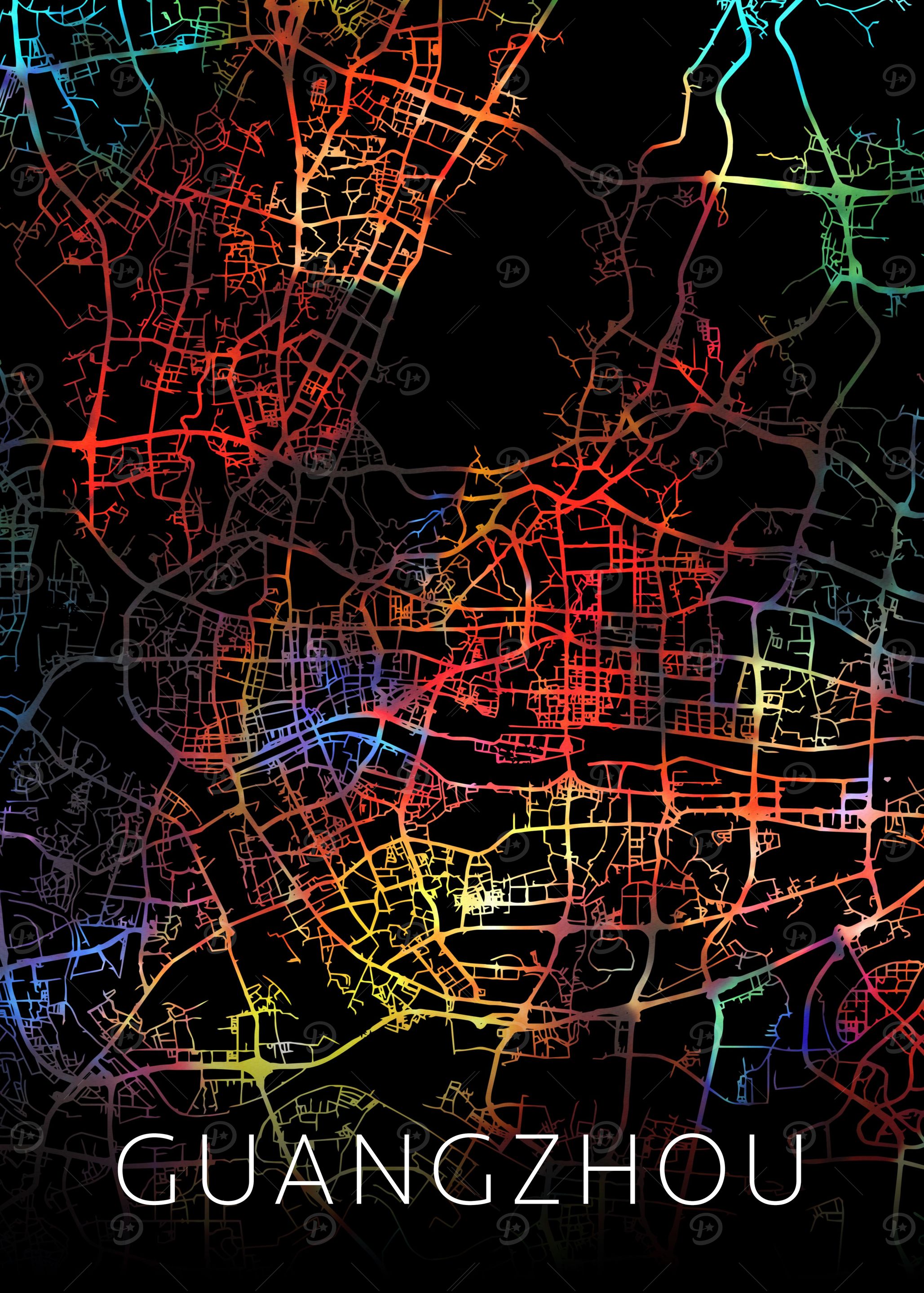 Guangzhou China City Map