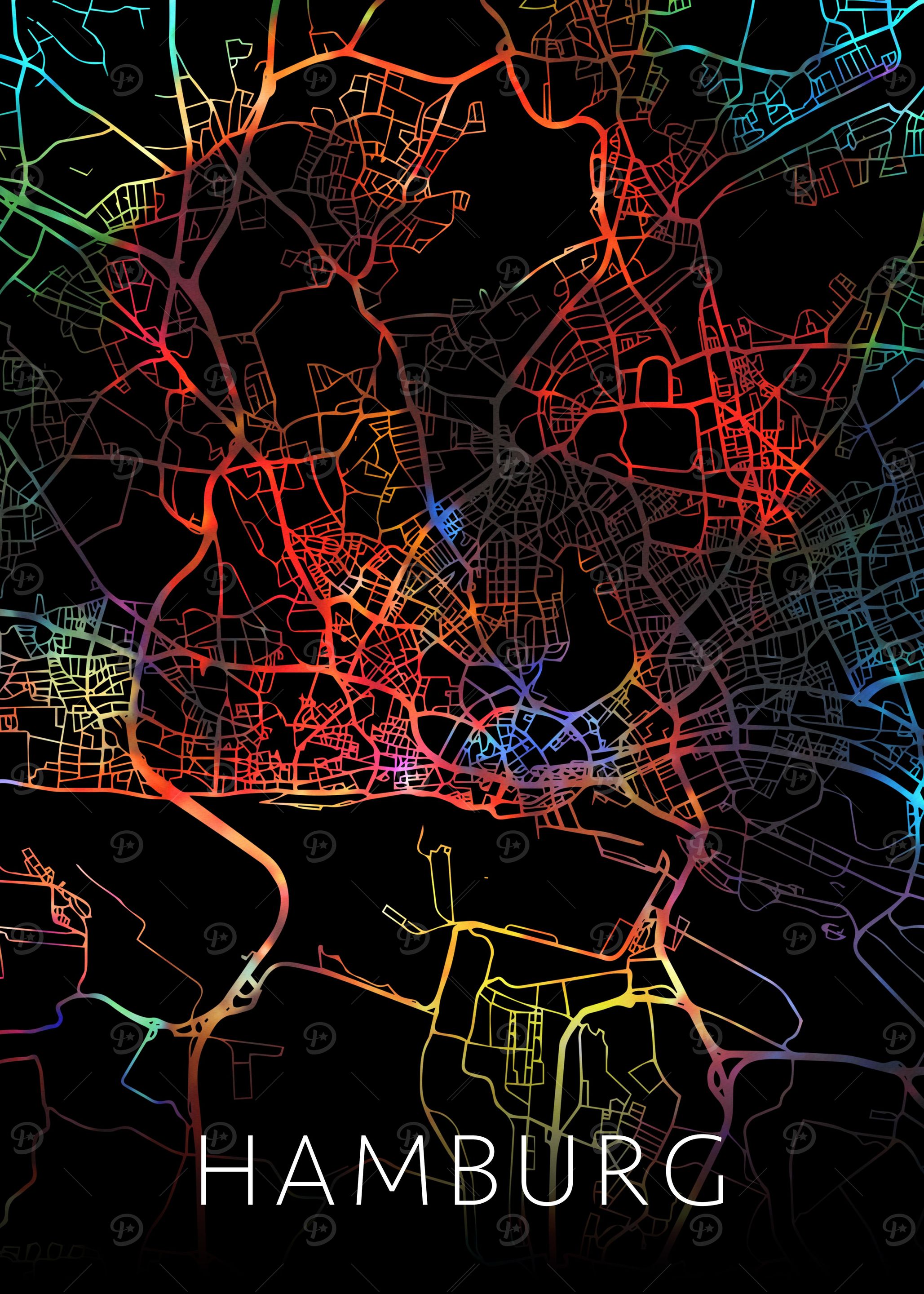 Hamburg Germany City Map