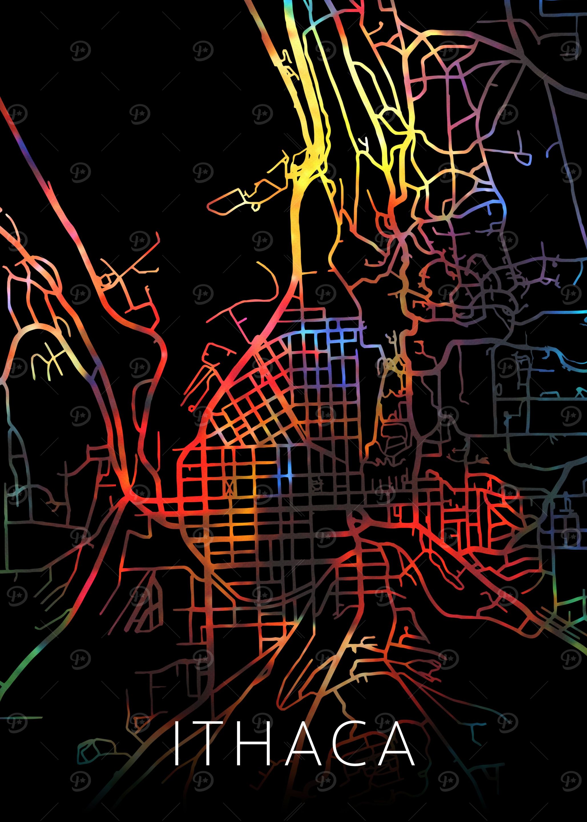Ithaca New York City Map