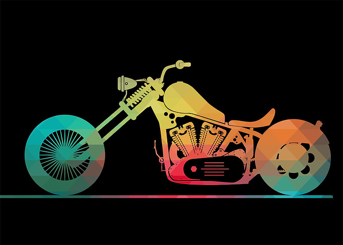 Rainbow motorcycle