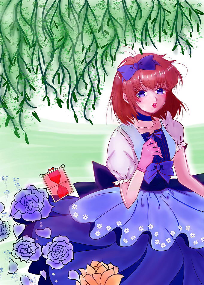 Anime blue girl