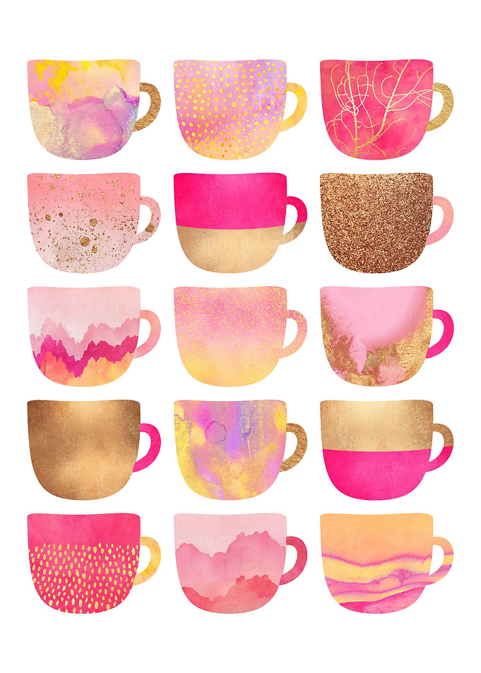 Pretty Pink Coffee Cups