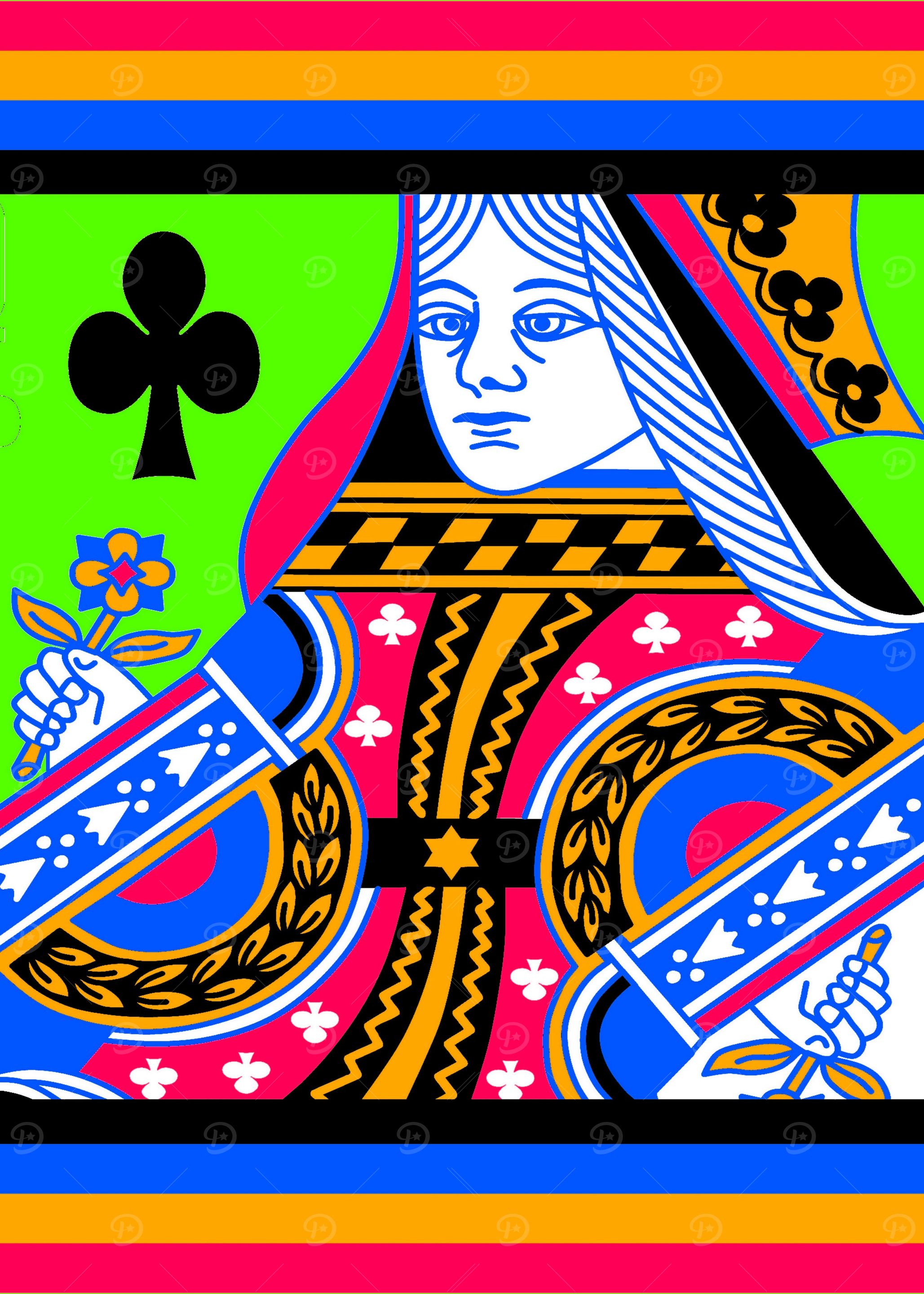 QUEEN OF CLUBS COLOURS 3