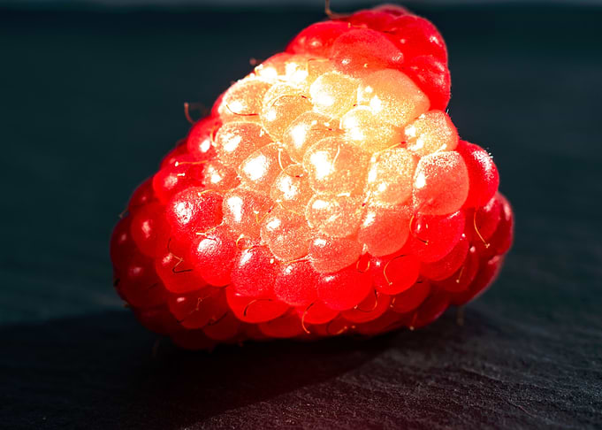Strong light on raspberry
