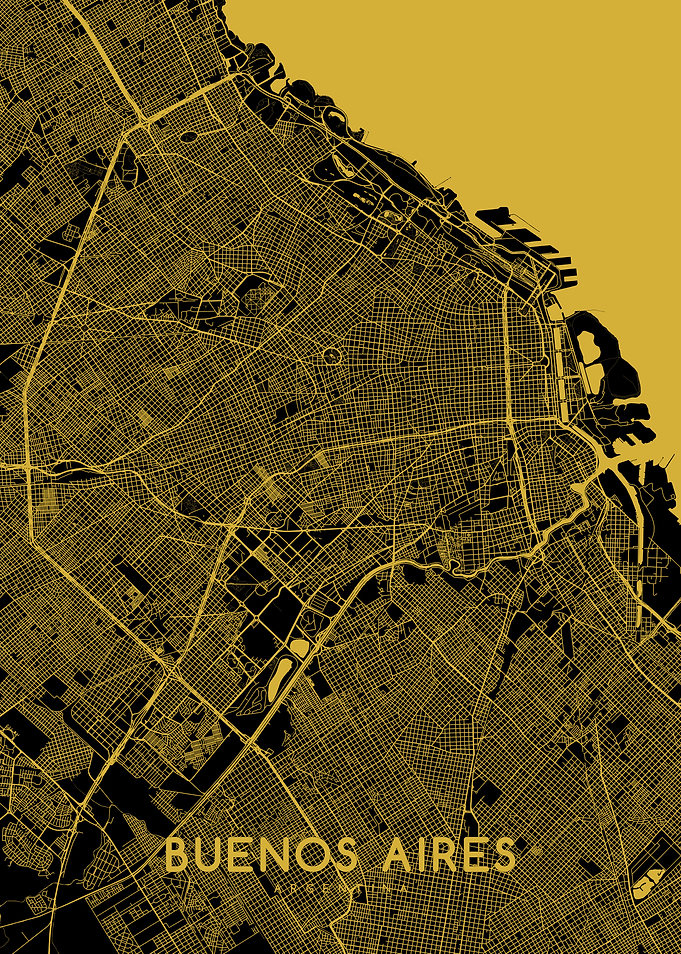 Buenos Aires map gold