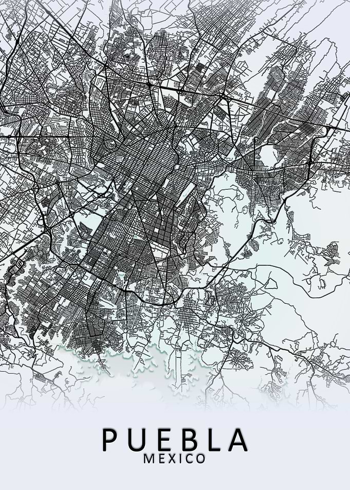 Puebla Mexico City Map