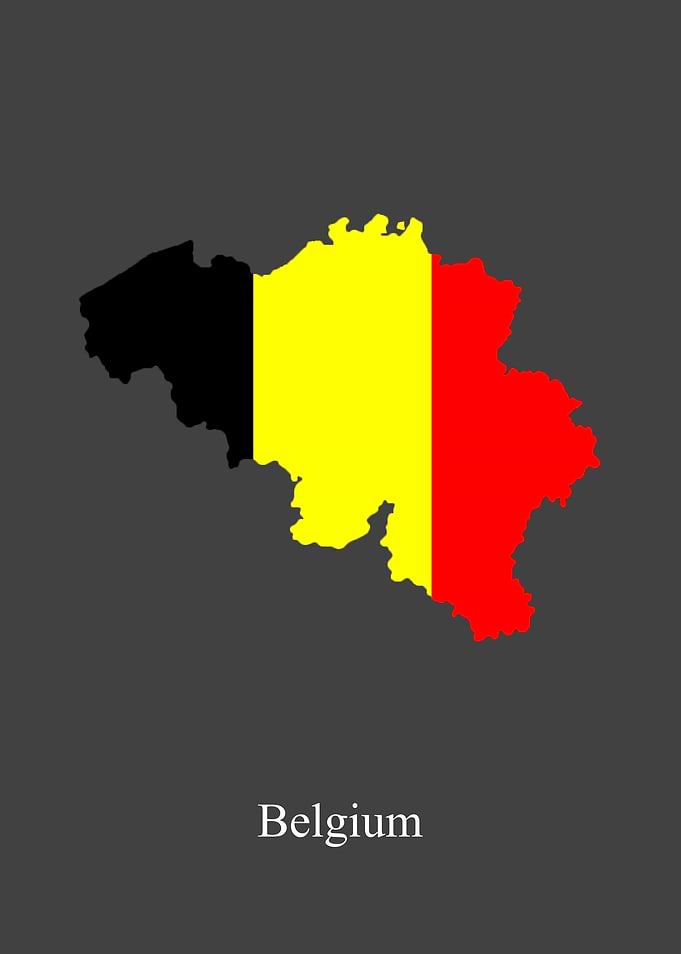 Belgium Map Flag