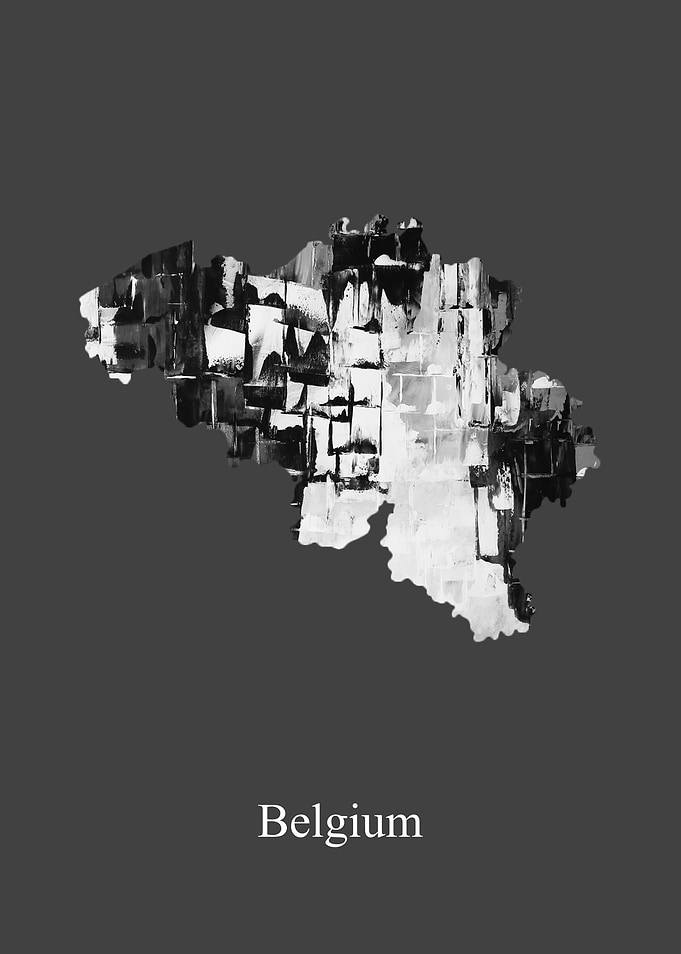 Belgium Map Black White