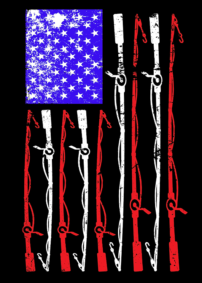 Fishing Rod USA Flag