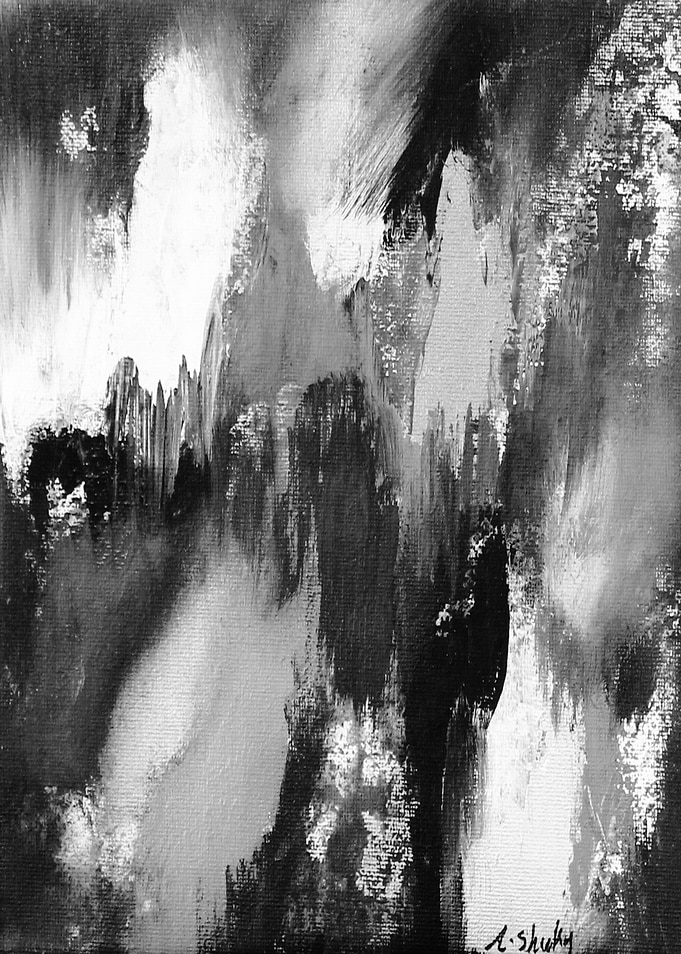 Day in forest BW