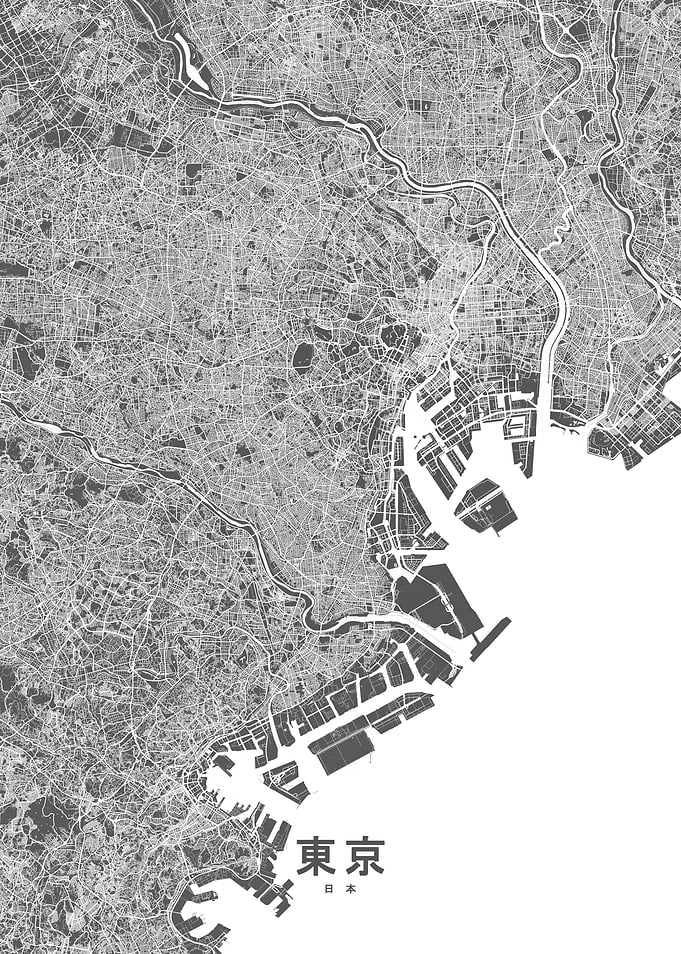Tokyo map BW