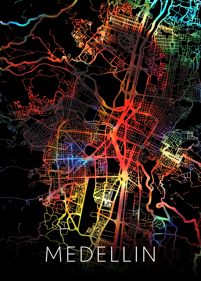 Medellin Colombia City Map