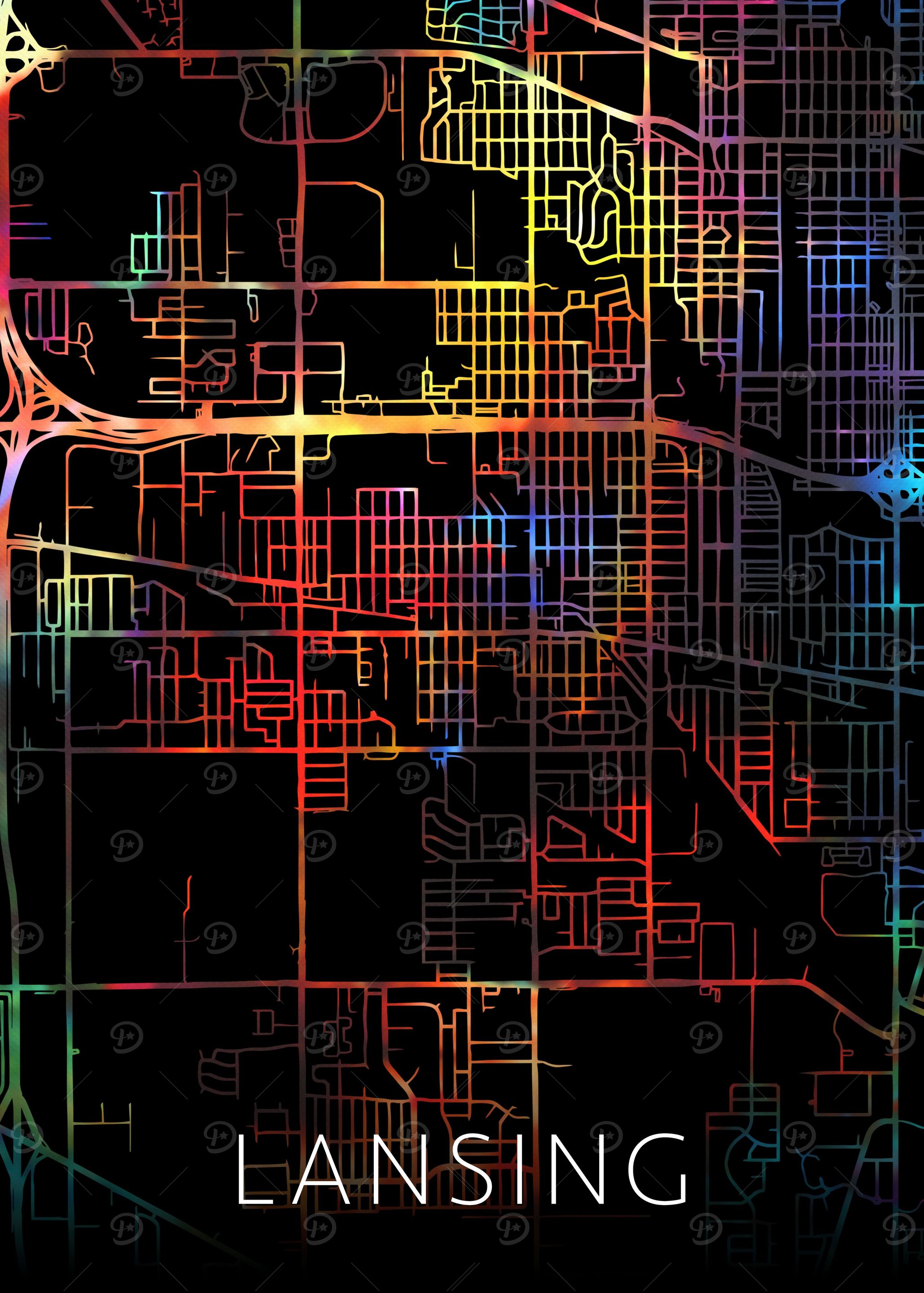 Lansing Michigan City Map