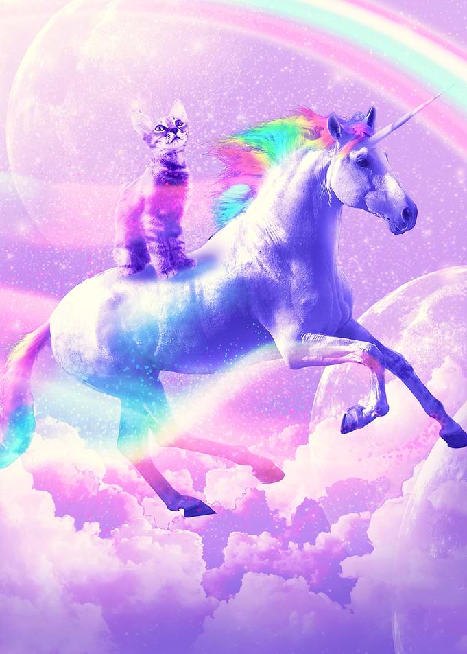 Cat Riding On Unicorn
