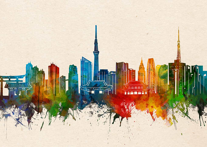 tokyo watercolor