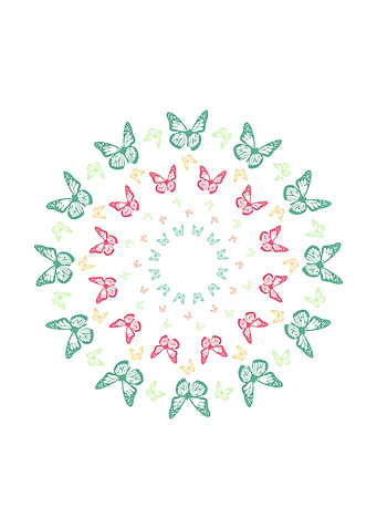 Vivid butterfly mandala